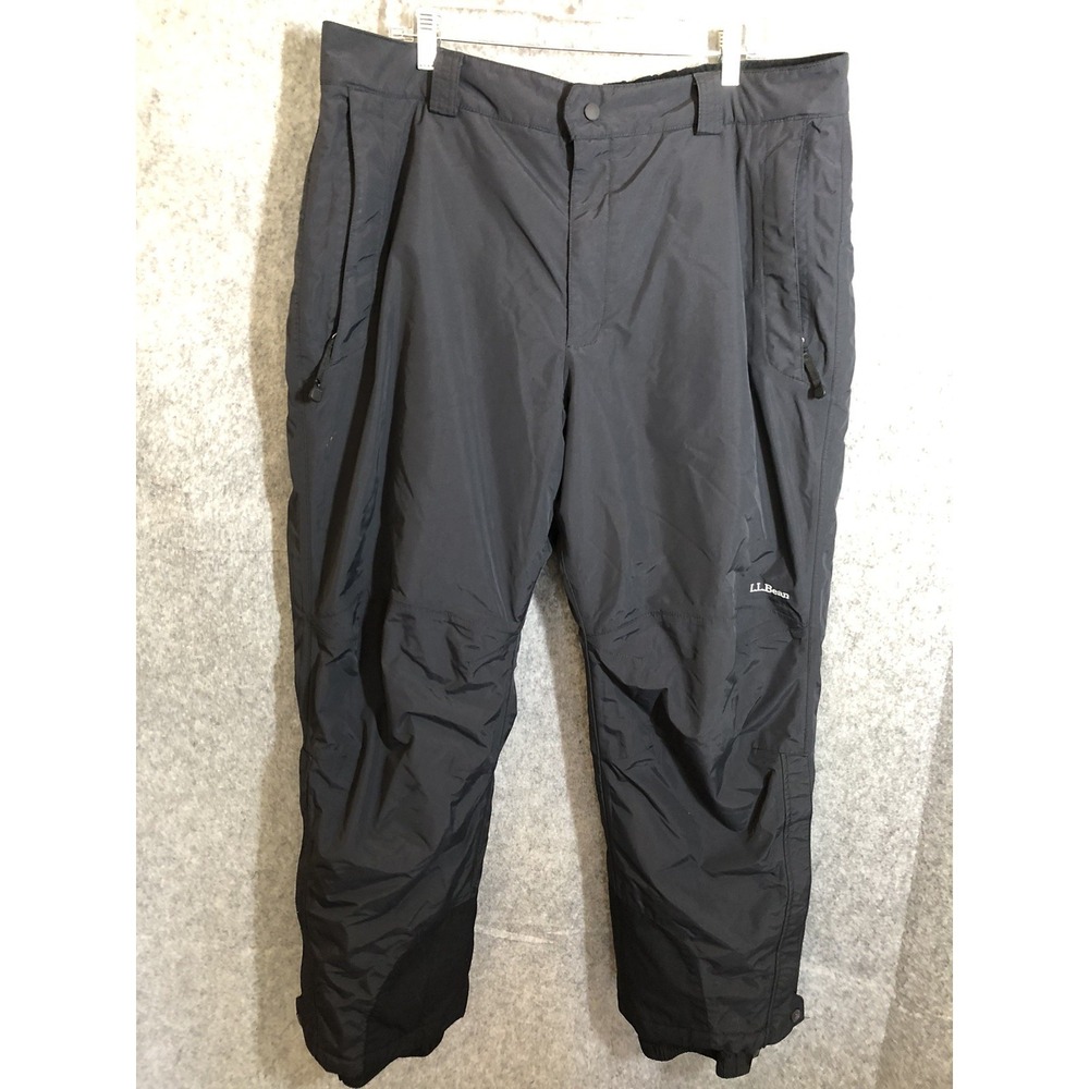 L.L. Bean Pants Black Extra Large‎ Lined Nylon Snow Ski Snowboard Outdoor